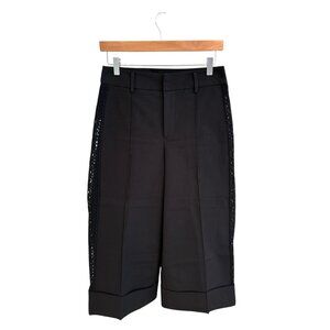 Goen.J Womens Black Lace Trim Bermuda Shorts Cotton/Rayon Blend